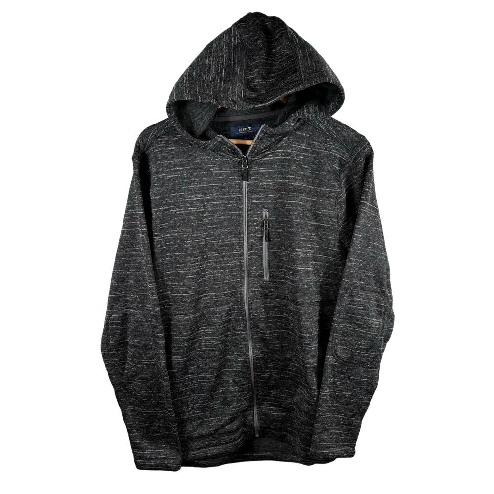 Roark Full Zip Hoodie Mens Medium Charcoal Grey Excellent Space Dye RF196